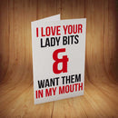I Love Your Lady Bits INSPIRED Adult Personalised Birthday Card Birthday Card