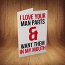 I Love Your Man Parts INSPIRED Adult Personalised Birthday Card Birthday Card