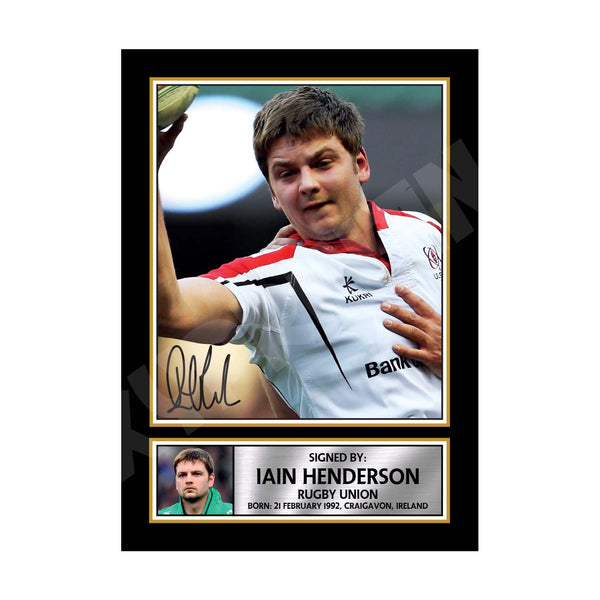 IAIN HENDERSON 1 Rugby Player Printed Signature Print
