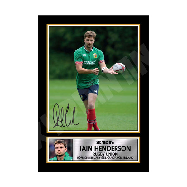 IAIN HENDERSON 2 Rugby Player Printed Signature Print