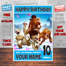 ICE AGE CRASH SJ THEME INSPIRED Style PERSONALISED Kids Adult FUNNY Birthday Card