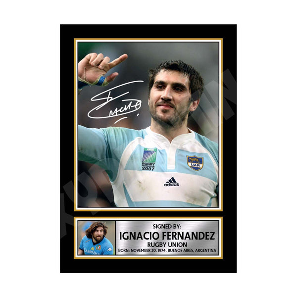 IGNACIO FERNANDEZ 1 Rugby Player Printed Signature Print