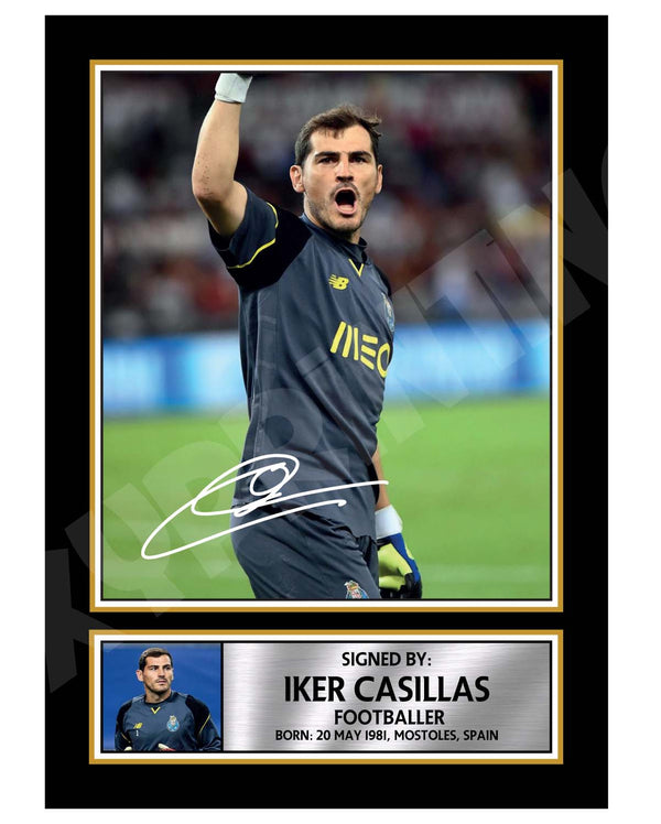 IKER CASILLAS Football Player Printed Signature Print