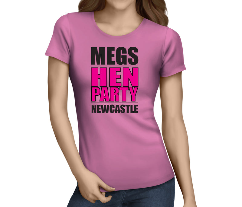 Impact Colour Custom Hen T-Shirt - Any Name - Party Tee