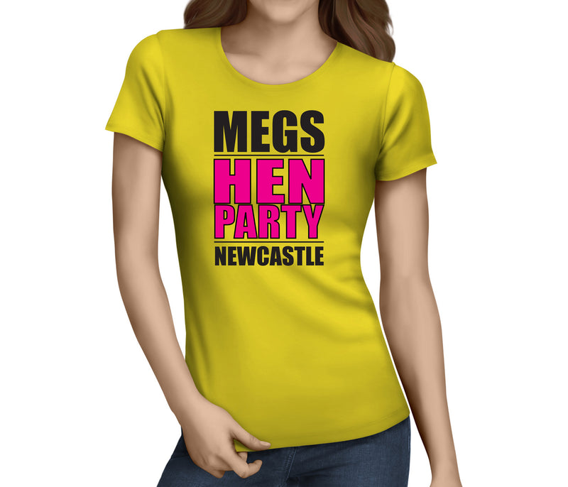 Impact Colour Custom Hen T-Shirt - Any Name - Party Tee