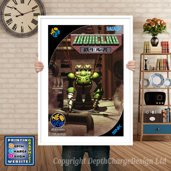 Ironclad NEO GEO Game Inspired Theme Retro Gaming Poster