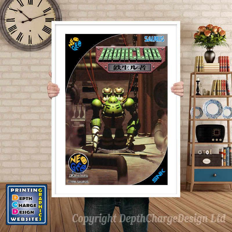 IRONCLAD NEO GEO GAME INSPIRED THEME Retro Gaming Poster A4 A3 A2 Or A1