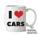 I LOVE CARS I Love Mug Personalised ADULT OFFICE MUG
