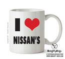 I LOVE NISSANS I Love Mug Personalised ADULT OFFICE MUG