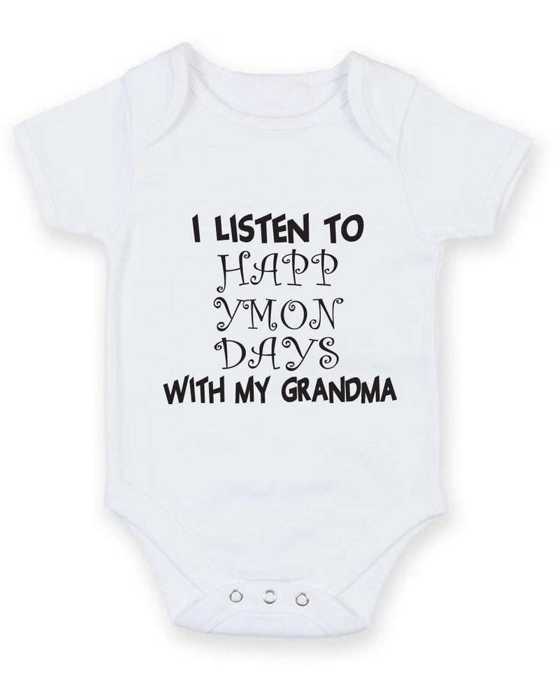 I Listen to Happy Mondays with my Grandma Baby Grow Bodysuit