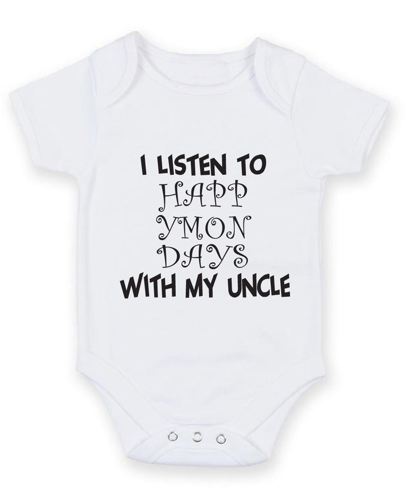 I Listen to Happy Mondays with my Uncle Baby Grow Bodysuit