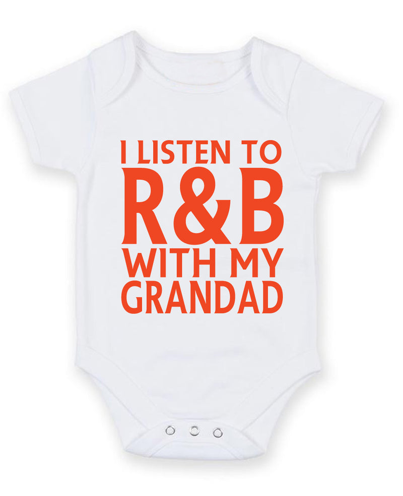 I Listen to R&B With My Grandad Baby Grow Bodysuit