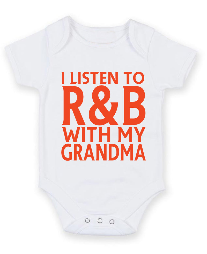 I Listen to R&B With My Grandma Baby Grow Bodysuit