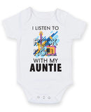 I Listen to Rock N Roll With My Auntie Baby Grow Bodysuit