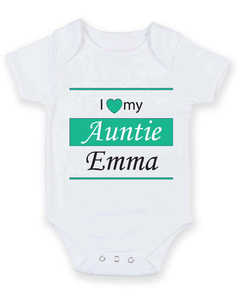 I Love My Auntie Vintage Baby Grow Bodysuit