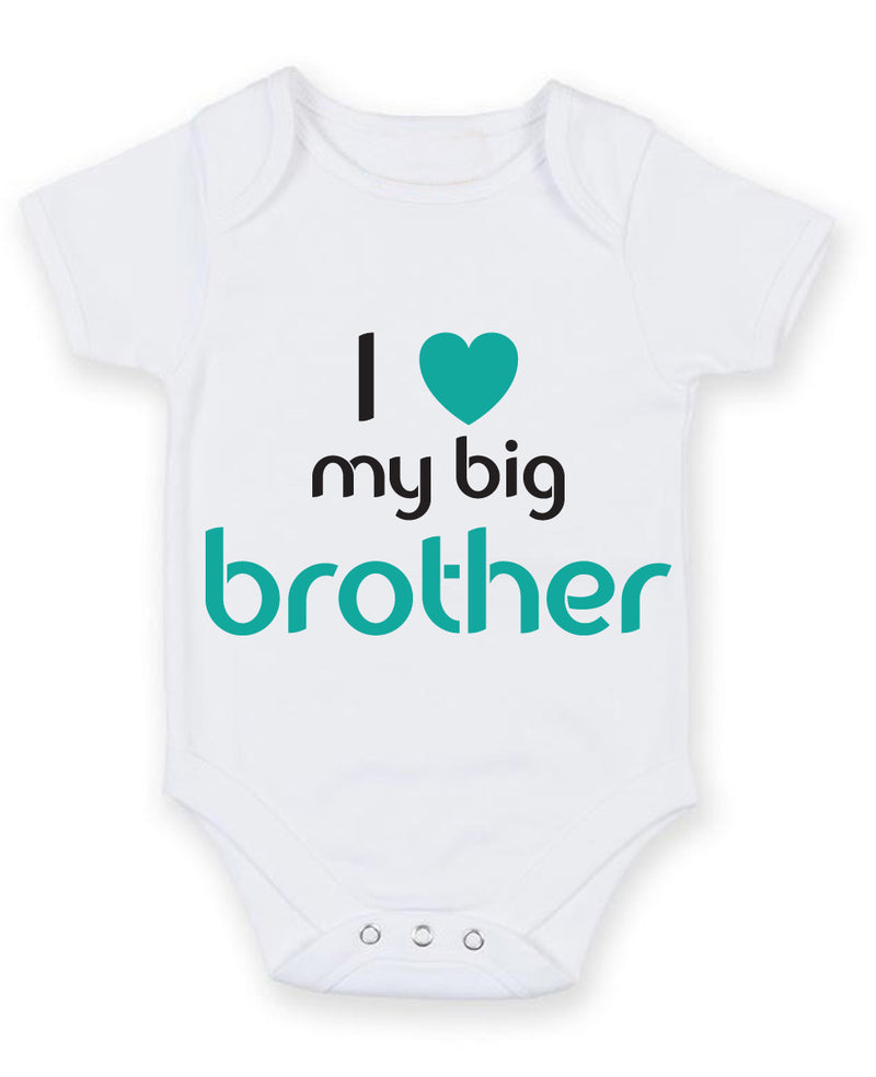 I Love My Big Brother Baby Grow Bodysuit