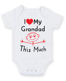 I Love My Grandad This Much Baby Grow Bodysuit