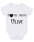 I Love My Nanny Olive Baby Grow Bodysuit