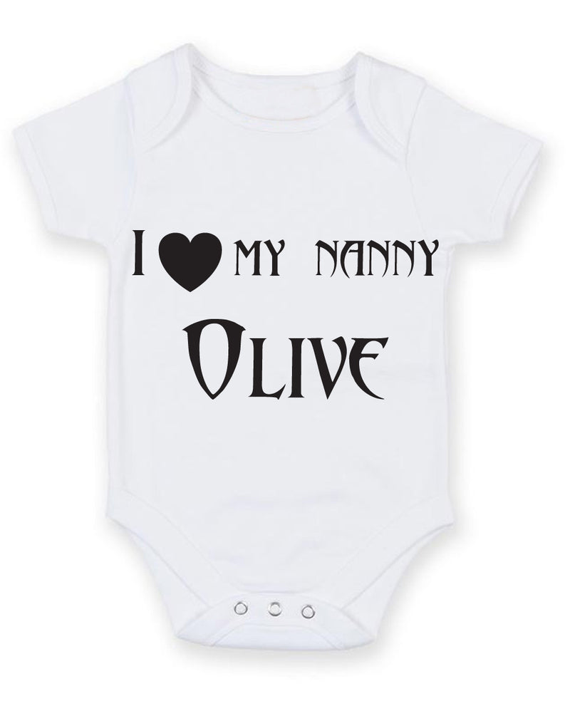 I Love My Nanny Olive Baby Grow Bodysuit