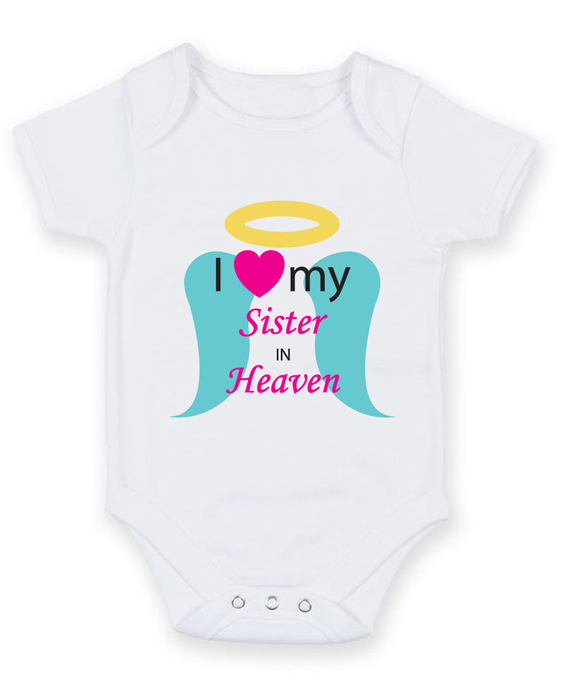 I Love My Sister In Heaven Baby Grow Bodysuit
