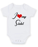 I Love My Sister Personalised Baby Boy Girl Unisex Short Sleeve Bodysuit