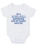 I Am A Chelsea Suppporter Personalised Baby Boy Girl Unisex Short Sleeve Bodysuit