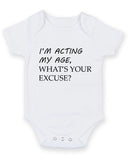 I Am Acting My Age Personalised Baby Boy Girl Unisex Short Sleeve Bodysuit