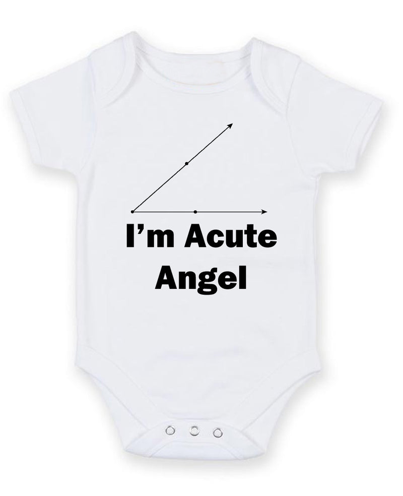 I Am Acute Angel Personalised Baby Boy Girl Unisex Short Sleeve Bodysuit