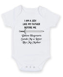 I Am Jedi Like My Father Before Me Personalised Baby Boy Girl Unisex Short Sleeve Bodysuit