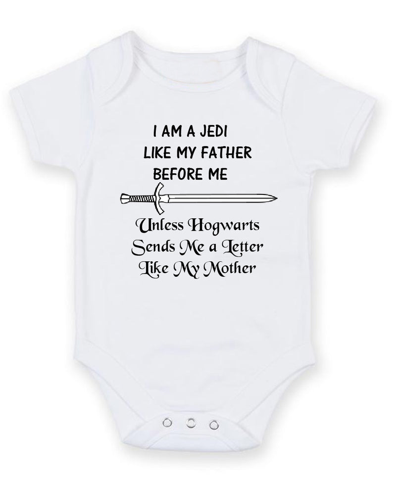 I Am Jedi Like My Father Before Me Personalised Baby Boy Girl Unisex Short Sleeve Bodysuit