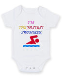 I Am The Fastest Swimmer Personalised Baby Boy Girl Unisex Short Sleeve Bodysuit