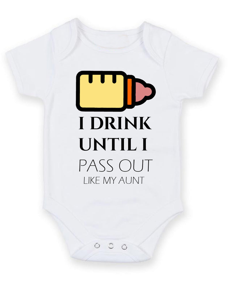 I Drink Until I Pass Out Personalised Baby Boy Girl Unisex Short Sleeve Bodysuit