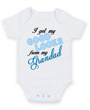 I Get My Good Looks From Grandad Personalised Baby Boy Girl Unisex Short Sleeve Bodysuit