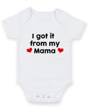 I Got It From My Mama Personalised Baby Boy Girl Unisex Short Sleeve Bodysuit