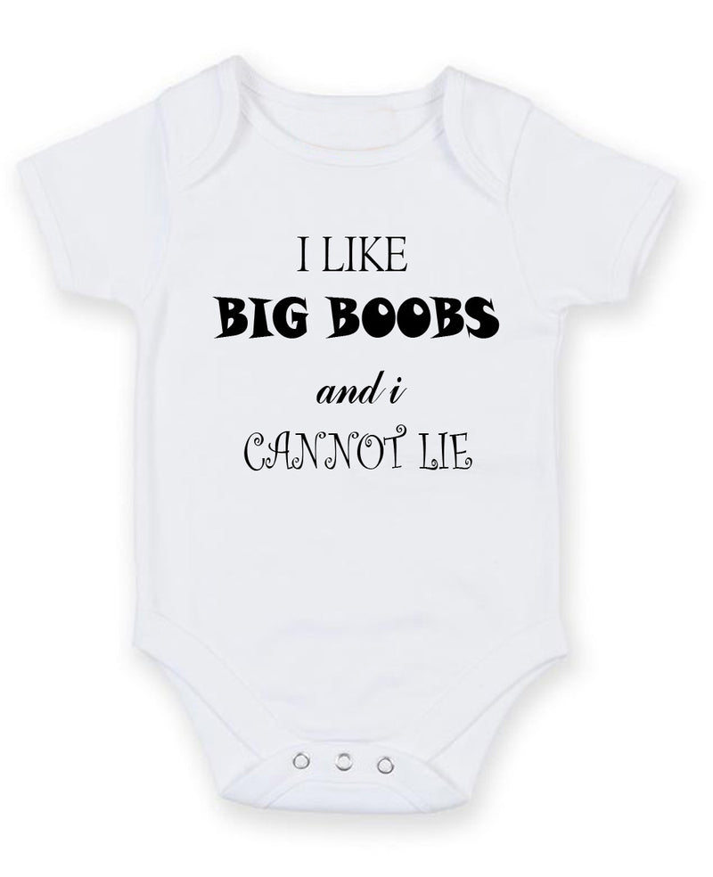 I Like Big Boobs Personalised Baby Boy Girl Unisex Short Sleeve Bodysuit