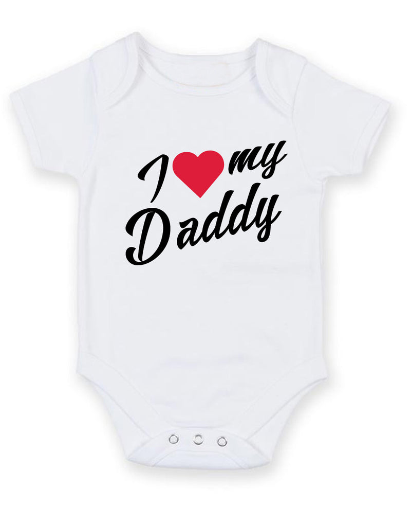 I Love My Daddy 2 Personalised Baby Boy Girl Unisex Short Sleeve Bodysuit