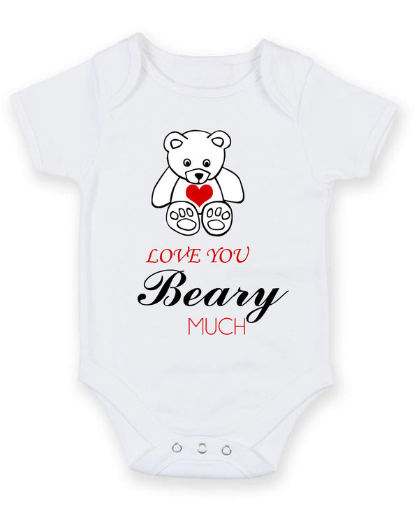 I Love You Beary Much Personalised Baby Boy Girl Unisex Short Sleeve Bodysuit