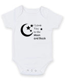 I Love You To The Moon Personalised Baby Boy Girl Unisex Short Sleeve Bodysuit