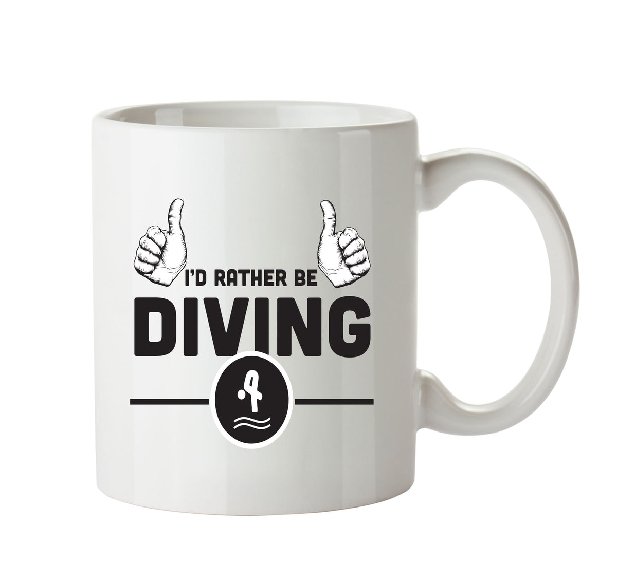 I'd Rather Be DIVING Personalised ADULT OFFICE MUG – printed mug product image 1
