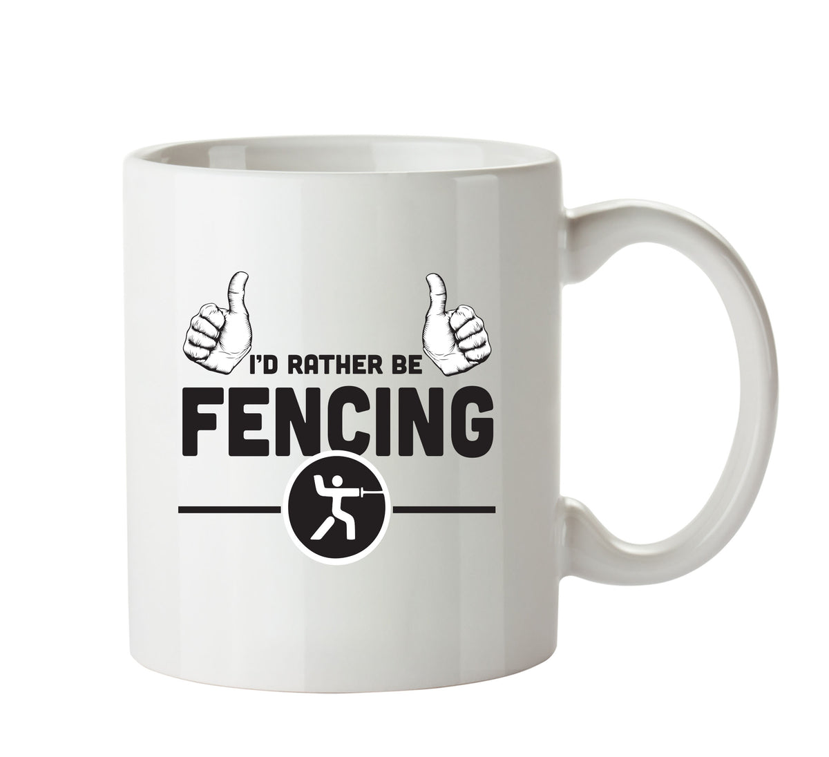 I'd Rather Be FENCING Personalised ADULT OFFICE MUG – printed mug product image 1