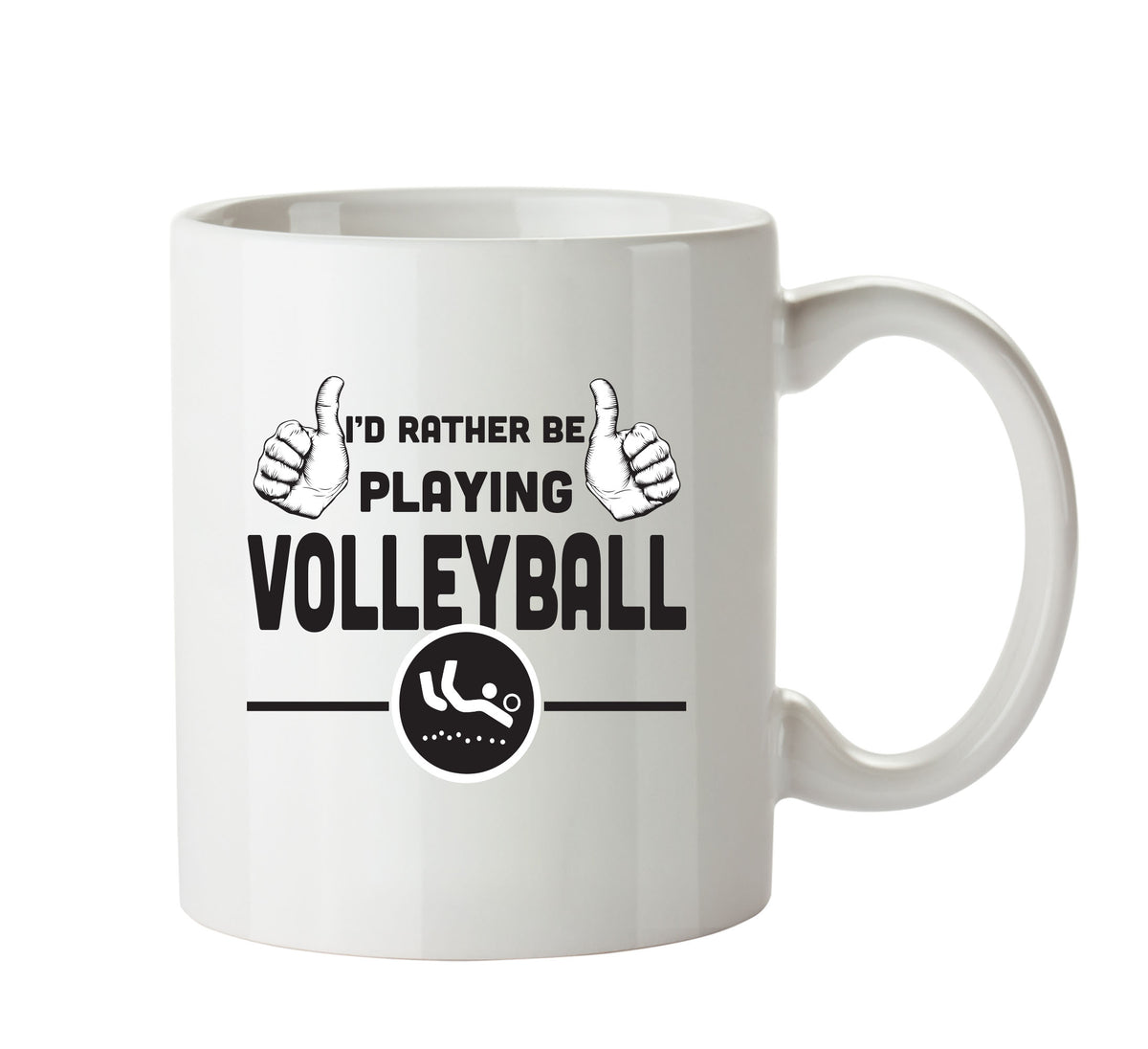 I'd Rather Be PLAYING VOLLEYBALL Personalised ADULT OFFICE MUG – printed mug product image 1