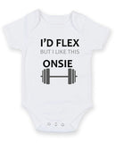 I'd Flex But I Like This Personalised Baby Boy Girl Unisex Short Sleeve Bodysuit