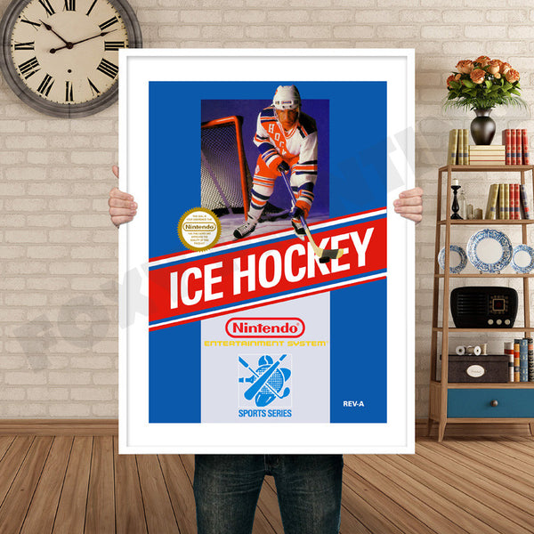 Ice Hockey Retro Game Inspired Theme Nintendo NES Gaming