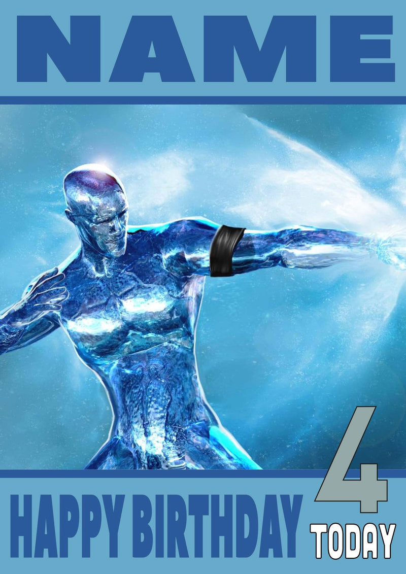 Iceman THEME INSPIRED Style PERSONALISED Kids Adult FUNNY Birthday Card