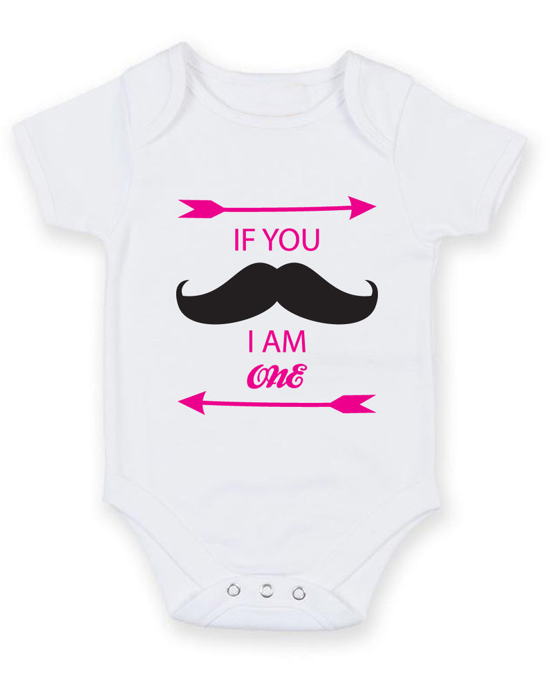 If You Moustache I am One Baby Grow Bodysuit