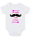 If You Moustache I Am One Personalised Baby Boy Girl Unisex Short Sleeve Bodysuit
