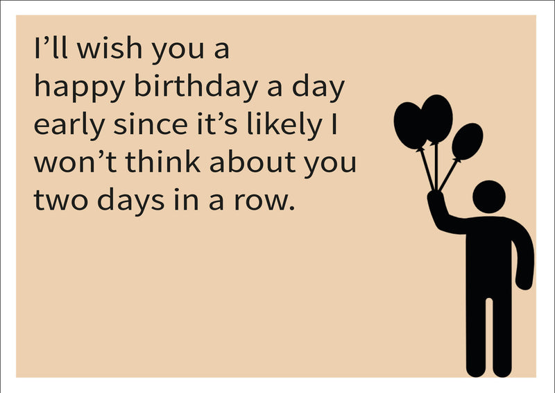 I'll Wish You A Happy Birthday INSPIRED Adult Personalised Birthday Card Birthday Card