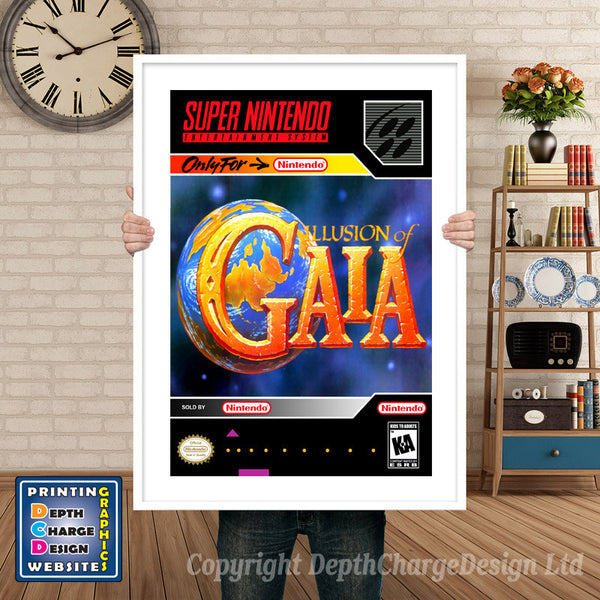 Illusion of Gaia Super Nintendo Game Inspired Theme Retro Gaming Poster