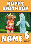THEME INSPIRED Kids Adult Personalised Birthday Card In The Night Garden Birthday Card 2