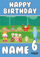 THEME INSPIRED Kids Adult Personalised Birthday Card In The Night Garden Birthday Card